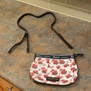 Juicy Couture Rose Print Crossbody Bag - Black and White NWOT